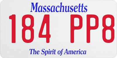 MA license plate 184PP8