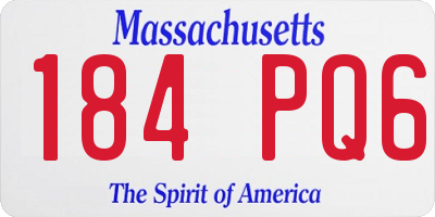 MA license plate 184PQ6