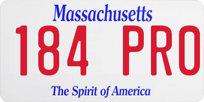MA license plate 184PR0