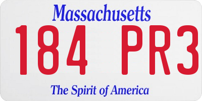 MA license plate 184PR3