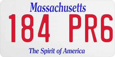MA license plate 184PR6
