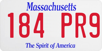 MA license plate 184PR9