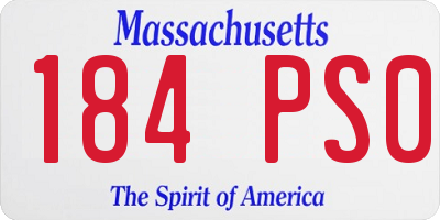 MA license plate 184PS0