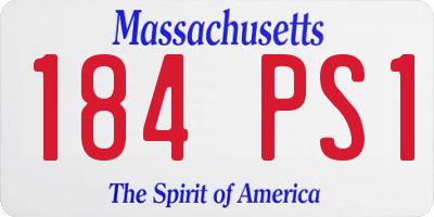 MA license plate 184PS1
