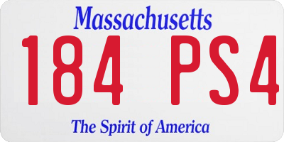 MA license plate 184PS4