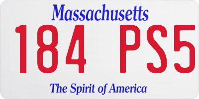 MA license plate 184PS5