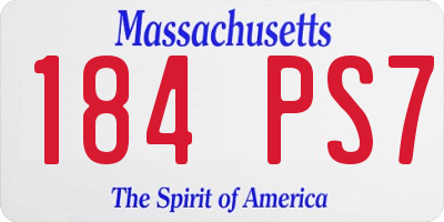 MA license plate 184PS7