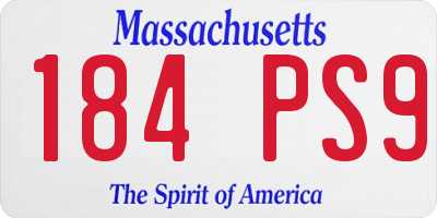 MA license plate 184PS9