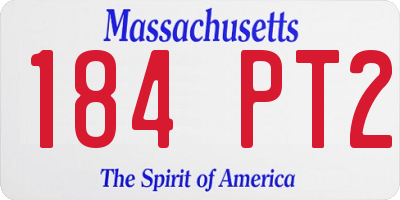 MA license plate 184PT2