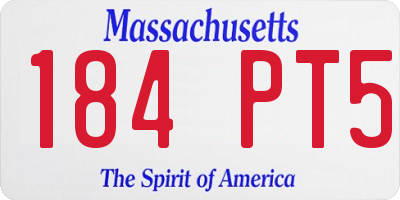 MA license plate 184PT5