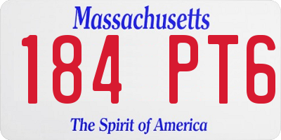 MA license plate 184PT6