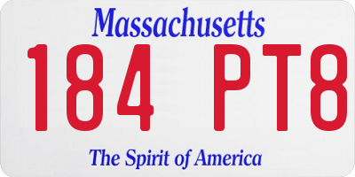 MA license plate 184PT8