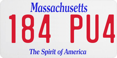 MA license plate 184PU4