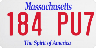 MA license plate 184PU7