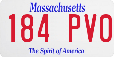 MA license plate 184PV0