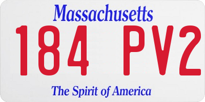 MA license plate 184PV2
