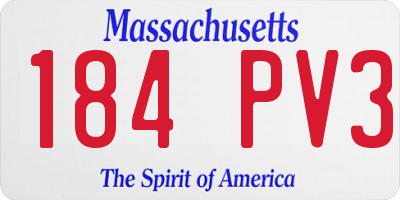 MA license plate 184PV3