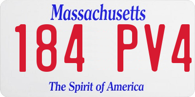 MA license plate 184PV4