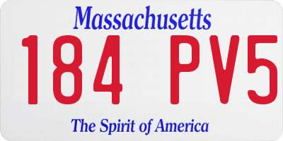 MA license plate 184PV5