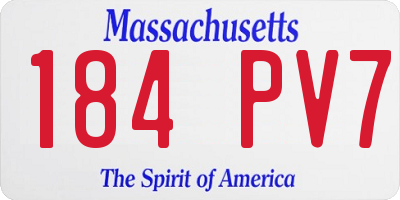 MA license plate 184PV7