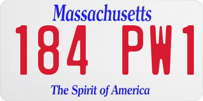 MA license plate 184PW1