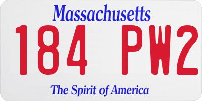 MA license plate 184PW2