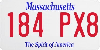 MA license plate 184PX8