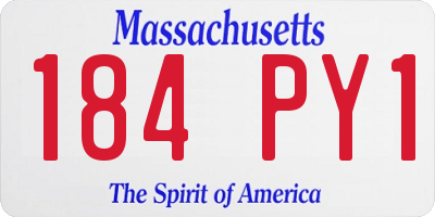 MA license plate 184PY1