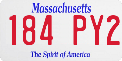 MA license plate 184PY2