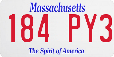 MA license plate 184PY3