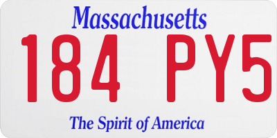 MA license plate 184PY5