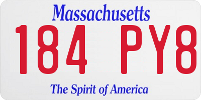 MA license plate 184PY8