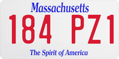 MA license plate 184PZ1