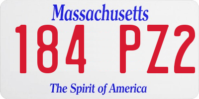 MA license plate 184PZ2