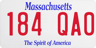 MA license plate 184QA0