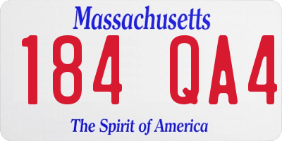 MA license plate 184QA4