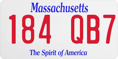 MA license plate 184QB7