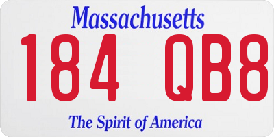 MA license plate 184QB8