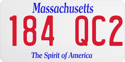 MA license plate 184QC2
