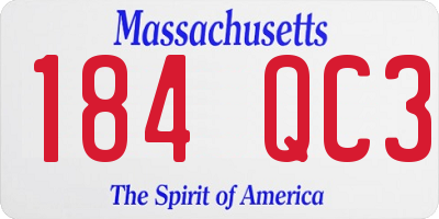 MA license plate 184QC3