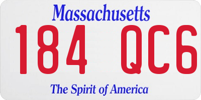MA license plate 184QC6