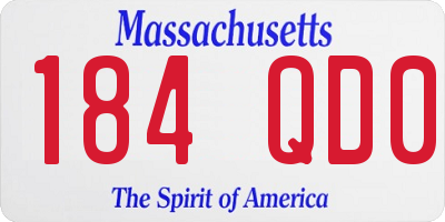 MA license plate 184QD0