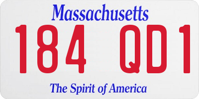 MA license plate 184QD1