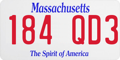 MA license plate 184QD3