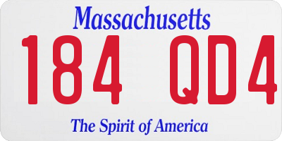 MA license plate 184QD4