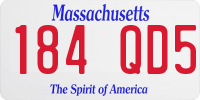 MA license plate 184QD5