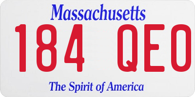 MA license plate 184QE0