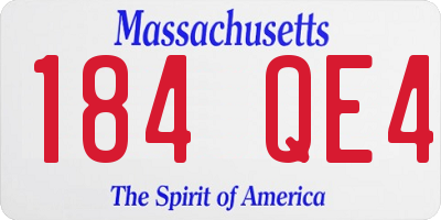 MA license plate 184QE4
