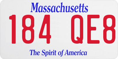 MA license plate 184QE8