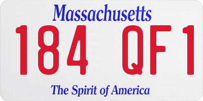 MA license plate 184QF1